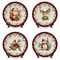 Holiday Cheer Set of 4 Plates with Real Gold Plaid Trim, Christmas Tableware Collection for Salad, Dessert, Appetizer, and Side Plates